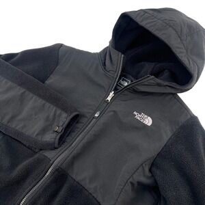 The North Face Girls XL 18 Denali Hooded Fleece Jacket Black Polartec Full Zip